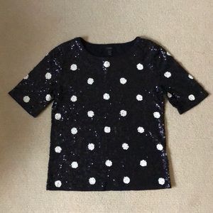 J. Crew sequin polka dot top